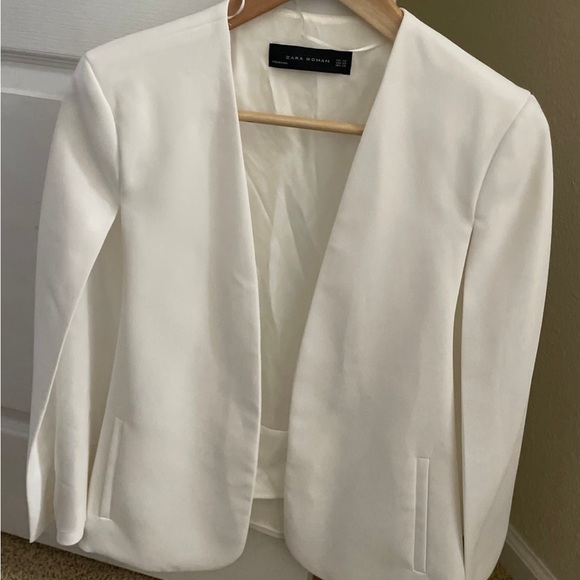 ZARA OFF WHITE CAPE KIMONO BLAZER JACKET COAT WITH SLITS TRINNY WOODALL - Picture 3 of 5